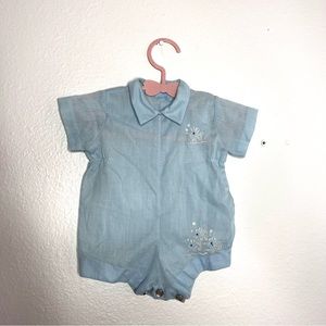 🐠Premature Newborn Embroidered Fish Blue Bumble🐠